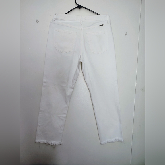 KanCan women's Straight Leg jeans Crop frayed Hem button fly, white, 7/27. - Picture 16 of 16